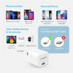 ⁦Anker 20W Charger – Fast Charging Adapter⁩ - الصورة ⁦3⁩