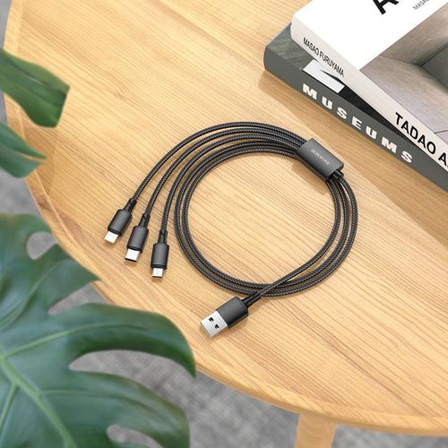 3 CAPLE 3*1 USB BX72 – Fast Charging Data Cable (USB Triple Connector) - الصورة 3