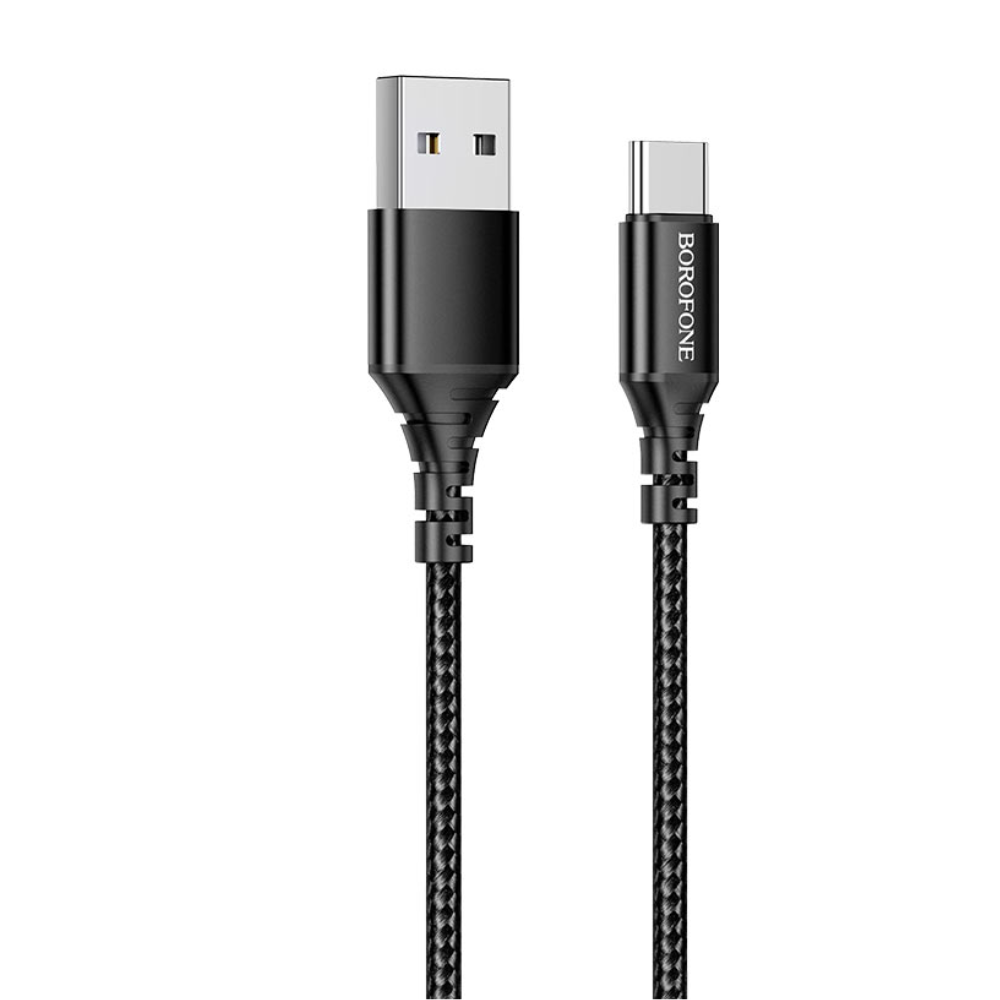 379 Borofone BX54 Ultra Bright Charging & Data Cable – Type-C (1m, Black) - Image 1
