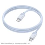 ⁦Borofone BX107 Excellent – كابل شحن ونقل بيانات (Type-C إلى Type-C) – أبيض⁩ - الصورة ⁦2⁩