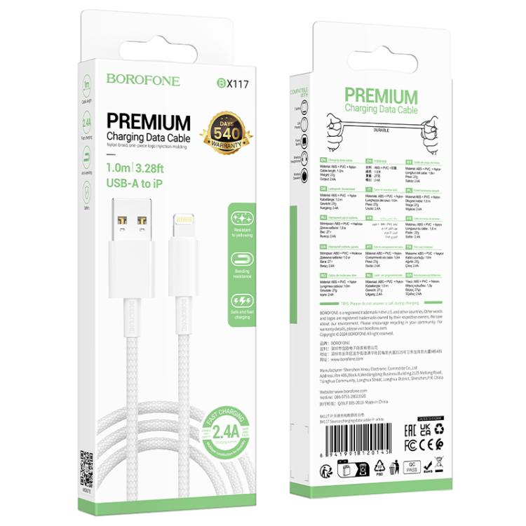 EDA008282301A_2 Borofone BX117 – Fast Charging Data Cable (USB-A to Lightning) - الصورة 1