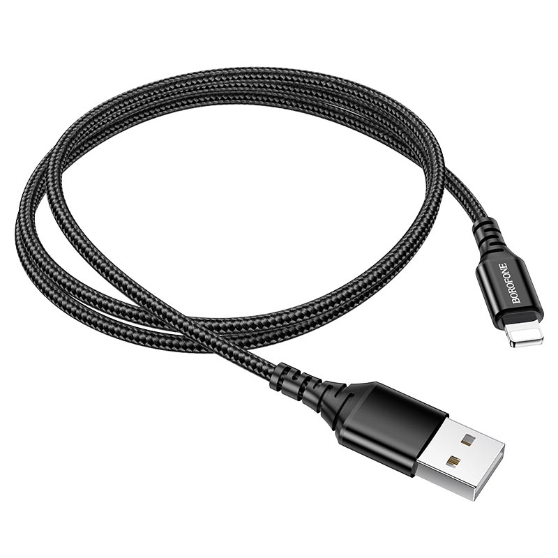 borofone-bx54-ultra-bright-charging-data-cable-usb-to-ltn-wire Borofone BX54 – Fast Charging Data Cable (USB-A to Lightning) - الصورة 1