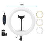 Ring Light 30cm with 3 Colors & Stand – White LED Lighting - Image 4
