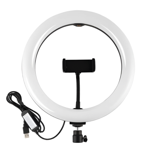 Ring Light 30cm with 3 Colors & Stand – White LED Lighting
