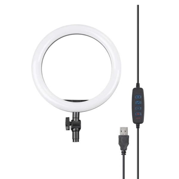Ring Light 33cm with 3 Colors & Stand – White LED Lighting