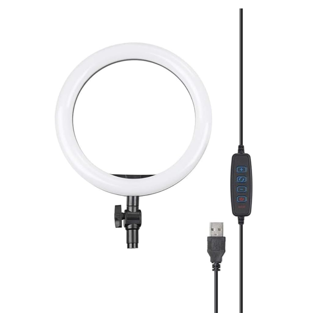 163 Ring Light 33cm with 3 Colors & Stand – White LED Lighting - Image 1