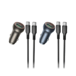 ⁦BZ32B Fresh – 48W Dual Port PD30W + QC3.0 Car Charger Set (C to C)⁩ - الصورة ⁦2⁩