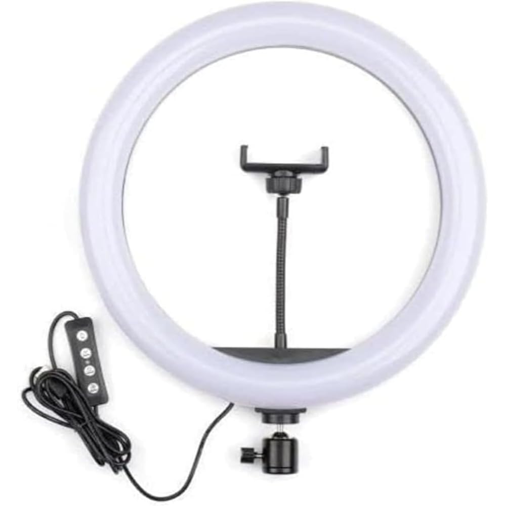 41-RjGGlmbL Ring Light 33cm with 3 Colors & Stand – White LED Lighting - Image 3