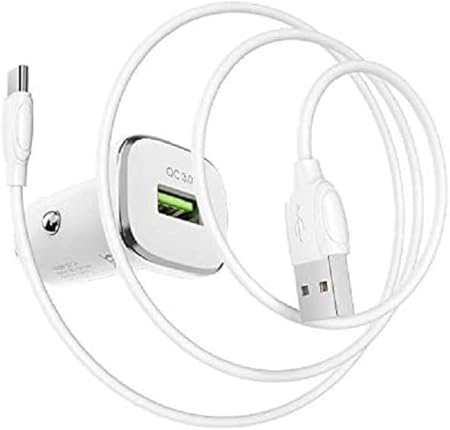 41wokY3+g6L._AC_SX450_ BZ12A Lasting Power – Single Port QC3.0 In-Car Charger (Type-C) - الصورة 2