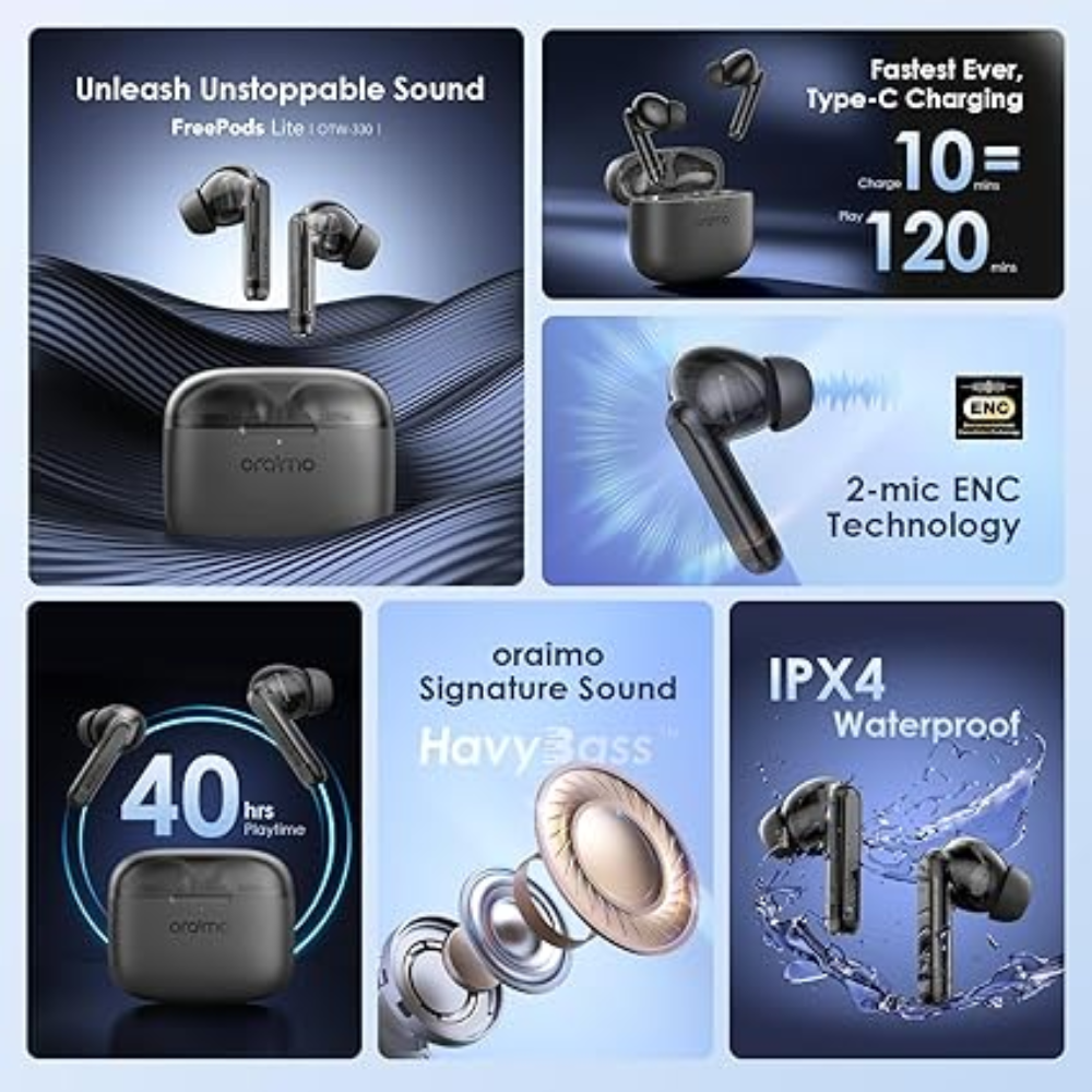 58 Oraimo FreePods Lite – True Wireless Earbuds (كود: OTW-330) - Image 3