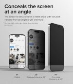 Joyroom Privacy Screen Protector for iPhone 15 Pro - الصورة 3