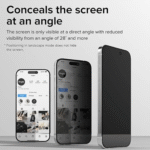 ⁦Joyroom Privacy Screen Protector for iPhone 15 Pro⁩ - الصورة ⁦5⁩