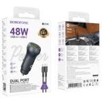 BZ32B Fresh – 48W Dual Port PD30W + QC3.0 Car Charger Set (C to C)