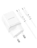 Borofone BN6 Field Single Port PD20W Charger – EU Plug, White - Image 3