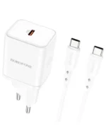 Borofone BN6 Field Single Port PD20W Charger – EU Plug, White - Image 2
