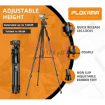 ⁦PLOKAMA PK-9930 Tripod – حامل تصوير احترافي ثابت ومرن للموبايل والكاميرا بطول 150 سم⁩ - الصورة ⁦3⁩