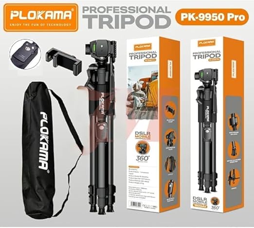 51pFcL4wZDL._AC_SX522_ 🎥 PLOKAMA PK-9930 Tripod – حامل تصوير احترافي ثابت ومرن للموبايل والكاميرا بطول 150 سم - الصورة 4