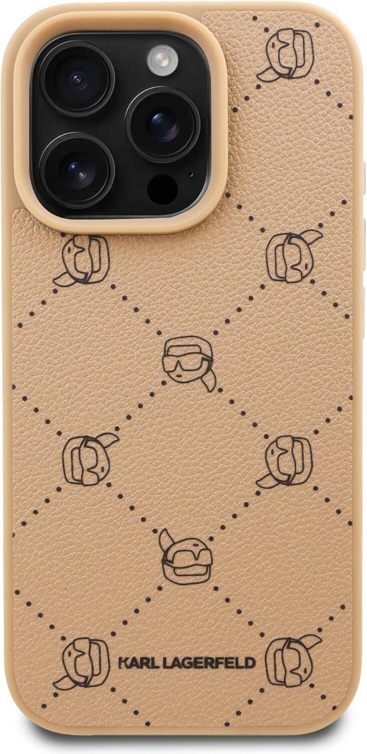588 💎 Karl Lagerfeld PU Leather Hard Case for iPhone 16 Pro Max - الصورة 3