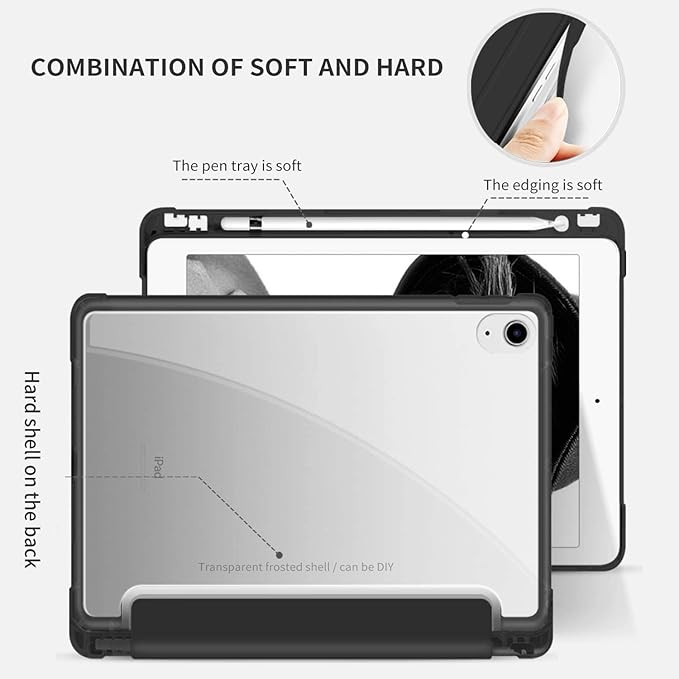 61WFVh7oKaL._AC_SX679_ 💼 iPad Air 4 Case with Built-in Pencil Holder – جراب ذكي 10.9 بوصة بحامل قلم وتصميم أنيق للحماية الشاملة - الصورة 2