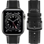 ⌚ Leather Strap 45mm – استيك جلد فاخر بتصميم أنيق ومريح للساعة الذكية