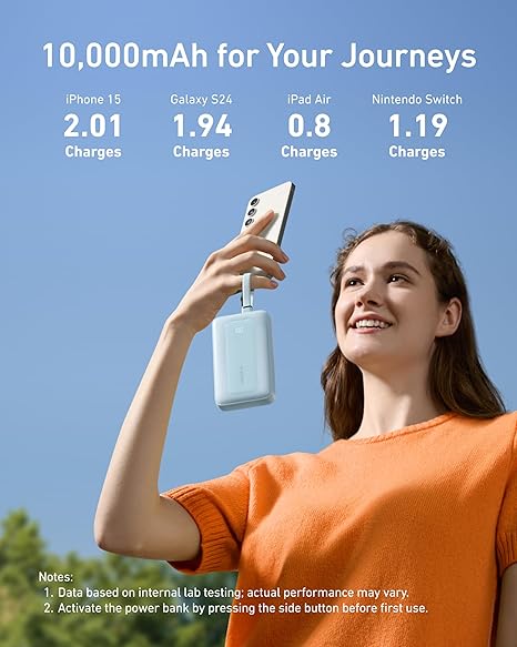 81DQCaH5-XL._AC_SX466_ A1680 Power Bank 10000mAh Dual USB Fast Charging Portable Charger - الصورة 3