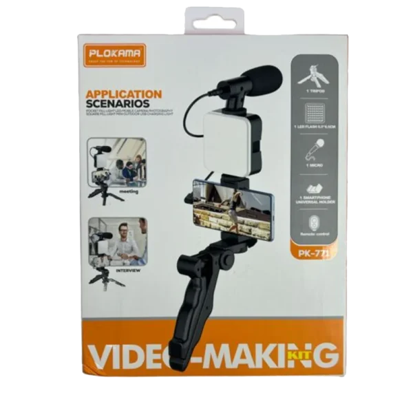 Flexible Tripod -PLOKMA-Model- PK-771- for Phones- For Video, Shoot & Live Streaming